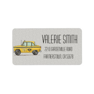 Etiqueta Cute Taxi Cab