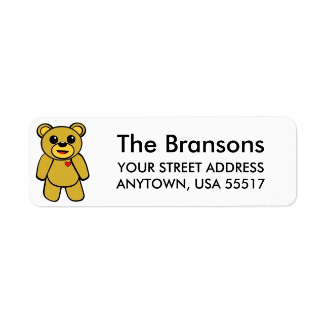 Etiqueta Cute Teddy Bear (Frente)