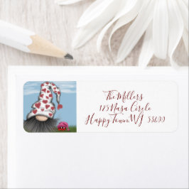 Etiqueta Cute Valentine Gnome