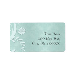 Etiqueta Cute Verde Turquesa Floral Damask