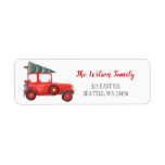 Etiqueta Cute Vintage Red Christmas Tree Car Address<br><div class="desc">Cute Christmas Tree on a  Car Address Labels</div>