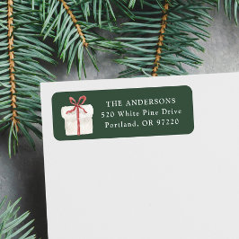 Etiqueta Cute Watercolor Christmas Present Return Address