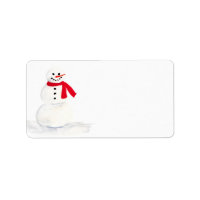 Cute Watercolor Snowman Holiday Blank DIY Address