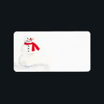 Etiqueta Cute Watercolor Snowman Holiday Blank DIY Address<br><div class="desc">These cute holiday or Christmas address labels feature a fun design with a hand painted watercolor snowman with a carrot nose and red scarf. The right side of the label is left blank so you can print them at home instead of having to hand address all of your holiday cards....</div>