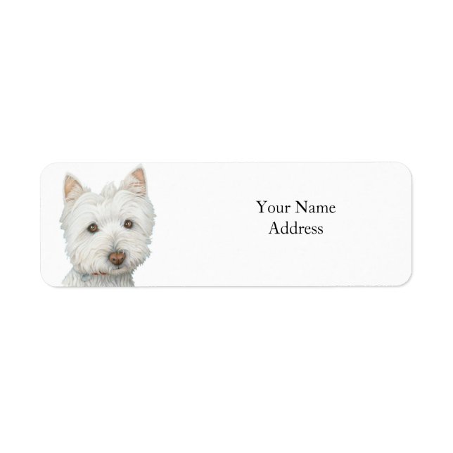 Etiqueta Cute Westie Dog (Frente)
