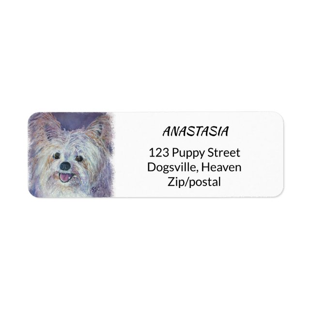ETIQUETA CUTE WHITE YORKIE MIX (Frente)