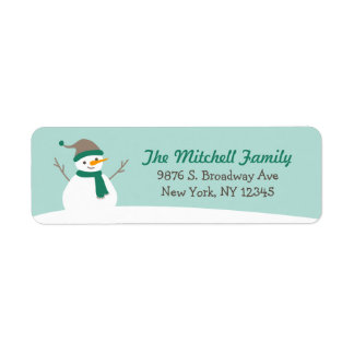 Etiqueta Cute Winter Snowman