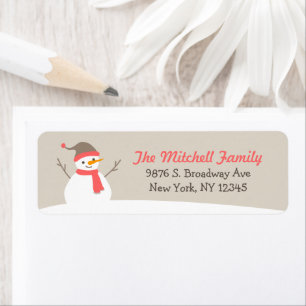 Etiqueta Cute Winter Snowman