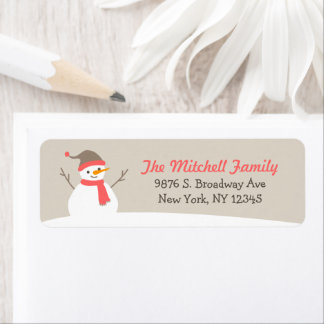 Etiqueta Cute Winter Snowman