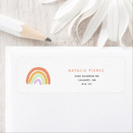 Etiqueta Cuto arcoiris Baby Shower elegancia simple