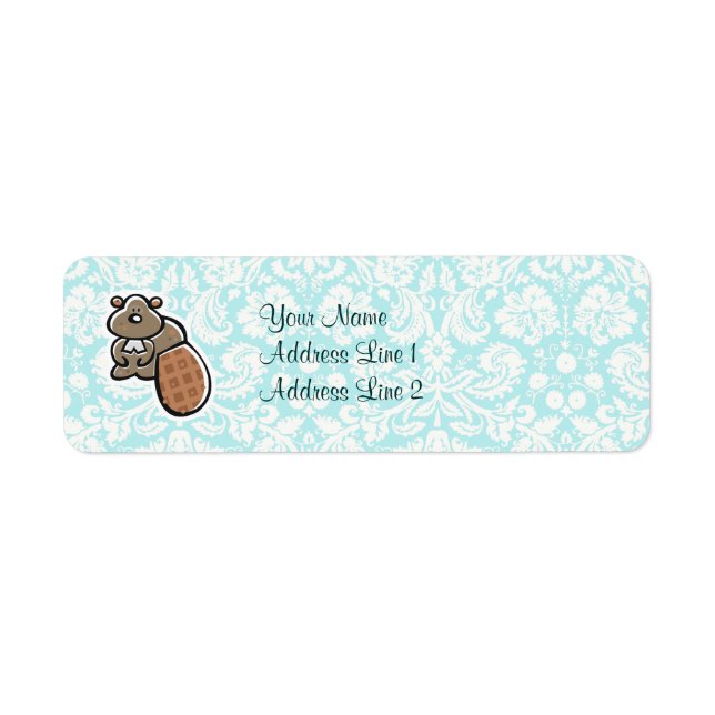 Etiqueta Cuto Personalizado Beaver (Frente)