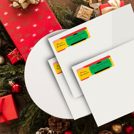 Etiqueta Cuto Resumen Patrón geométrico Feliz Navidad