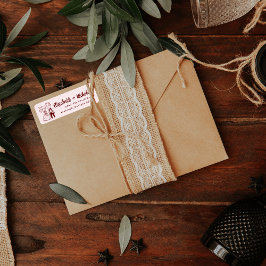 Etiqueta Cuto Whimsical Couple Doodle | Boda de monograma