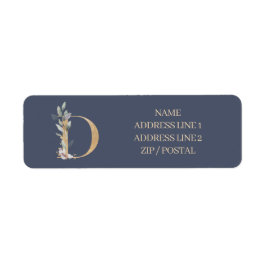 Etiqueta D Monograma Floral personalizada