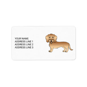 Etiqueta Dachshund de pelo duro de trigo Perro de dibujos a