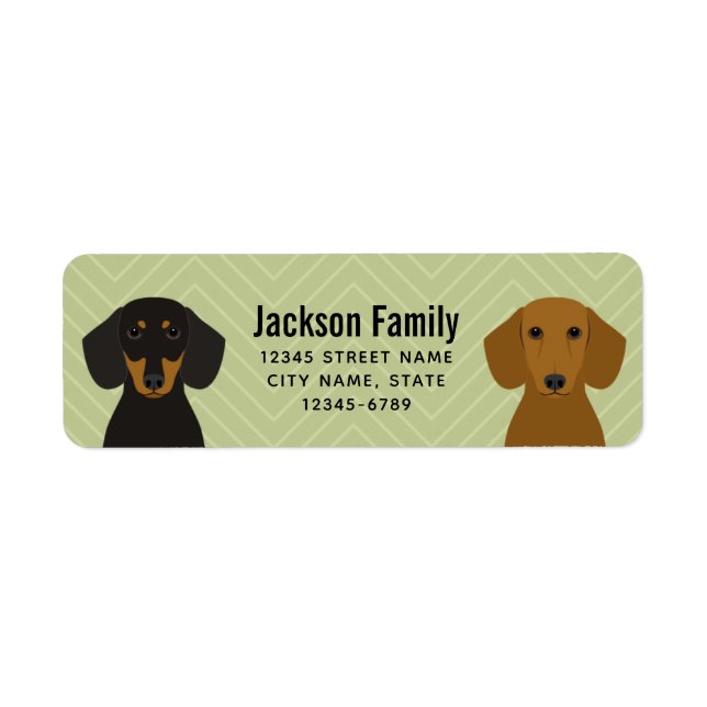 Etiqueta Dachshund Return Address Labels (Frente)