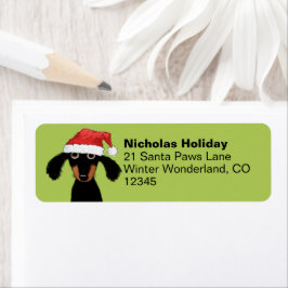 Etiqueta Dachshund Santas Navidades de la serie Wiener Dog