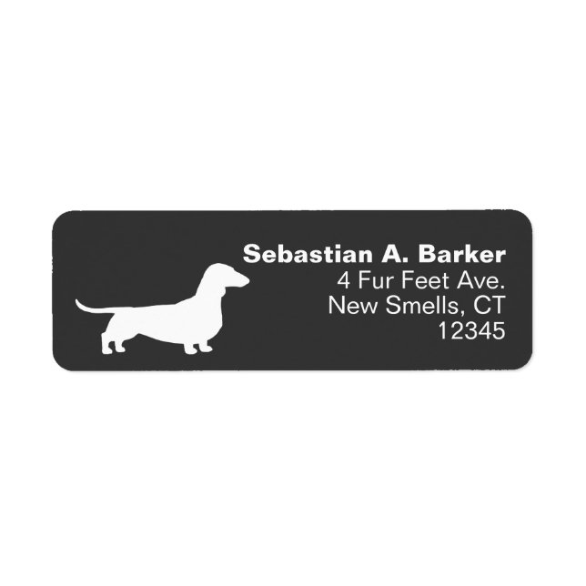 Etiqueta Dachshund Silhouette | Dirección de devolución del (Frente)