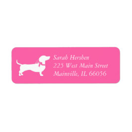 Etiqueta Dachshund Wiener Dog Chica rosa Baby Shower