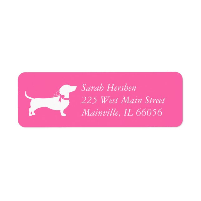 Etiqueta Dachshund Wiener Dog Chica rosa Baby Shower (Frente)