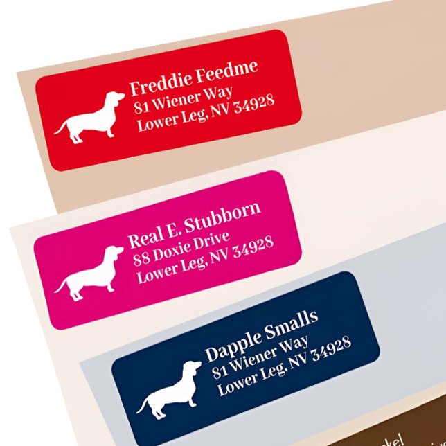Etiqueta Dachshund Wiener Dog | Dirección de devolución roj (Subido por el creador)
