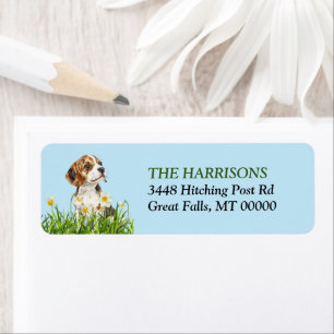 Etiqueta Daffodil Garden Beagle Dog Puppy