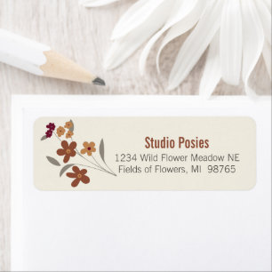 Etiqueta Dainty Gold Maroon Floral