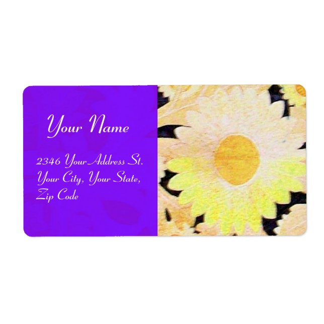 Etiqueta DAISY, amarillo azul negro (Frente)