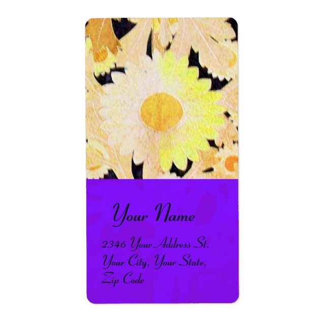 Etiqueta DAISY, amarillo azul negro (Frente)