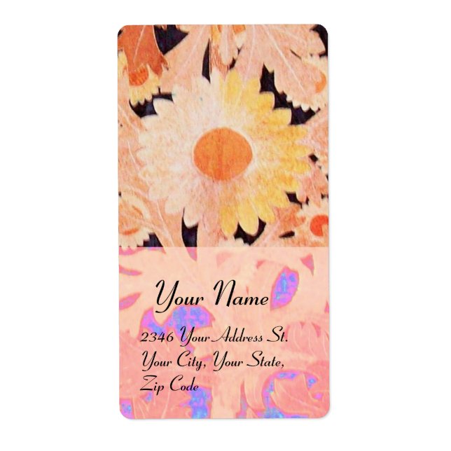 Etiqueta DAISY , azul rosado rojo negro (Frente)