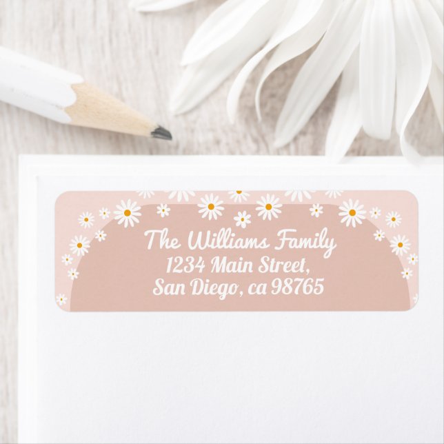 Etiqueta Daisy Bebé en flor Boho Chica Baby Shower (In situ)