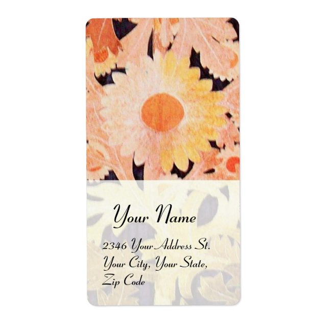 Etiqueta DAISY , blanco rosado rojo negro (Frente)