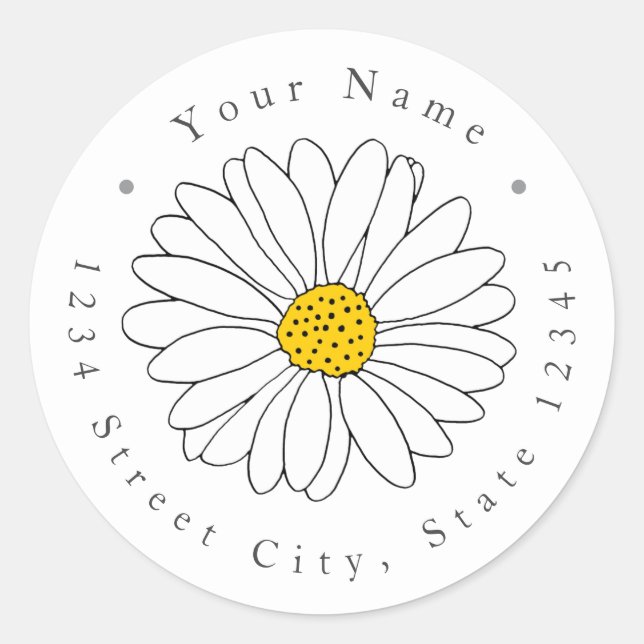Etiqueta Daisy dibujada a mano (Anverso)