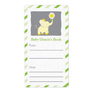 Etiqueta Daisy Elephant Bookplate