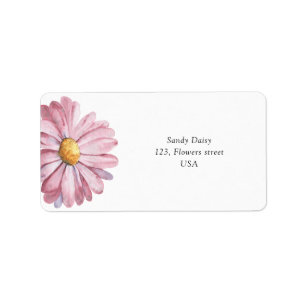 Etiqueta Daisy Wildflower rosa