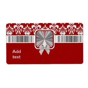 Etiqueta damasco blanco en cualquier color