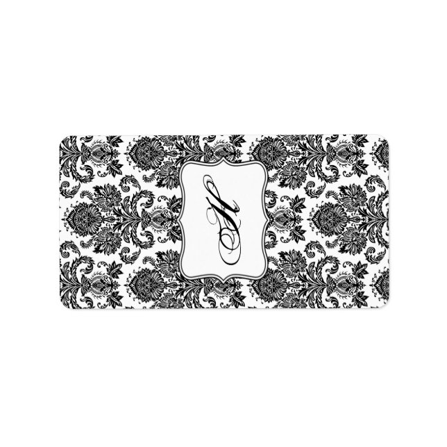 Etiqueta Damasco blanco negro miniatura de Hershey de 1.25" (Frente)