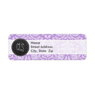 Etiqueta Damasco de lavanda; aspecto del tablero de anuncio