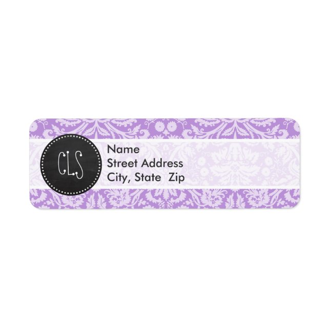 Etiqueta Damasco de lavanda; aspecto del tablero de anuncio (Frente)