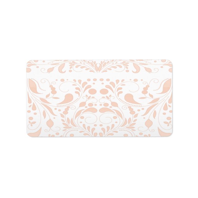 Etiqueta Damasco marrón de chocolate inspirador (Frente)