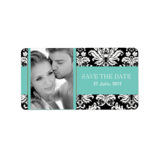 Etiqueta Damask Photo Save The Date Labels
