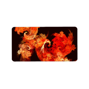 Etiqueta Dancing Firebirds Abstract Art