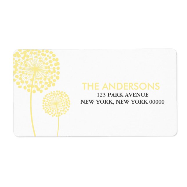 Etiqueta Dandelions amarillos (Frente)