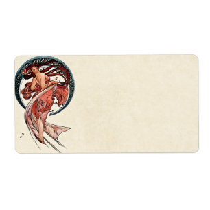 Etiqueta Danza de Alfons Mucha 1898