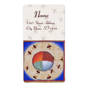 ETIQUETA DANZA DE AZAS DE MIEL CON CUATRO ELEMENTOS