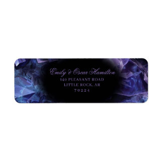 Etiqueta Dark Amethyst Boho Witch Crystals Return Address
