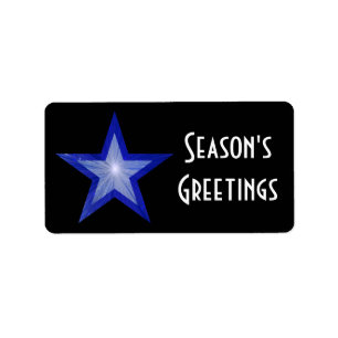 Etiqueta Dark Blue Star Season saluda a un negro medio