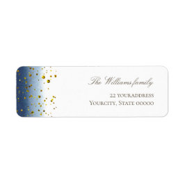 Etiqueta dark blue watercolor simulated gold glitter label