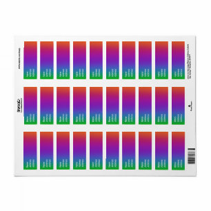 Etiqueta Dark Rainbow Colors Return Address Labels