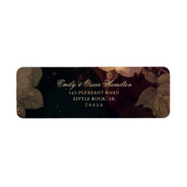 Etiqueta Dark Red Floral Gothic Boho Return Address